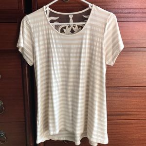 Stripe Top with Lace Detail